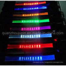 Pulsera luminosa LED recargable con logotipo personalizado para promoción